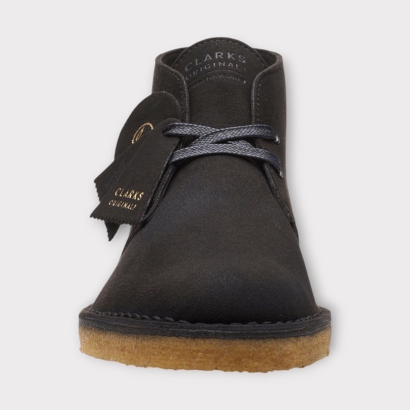 Mens Clarks Desert Boot in Black Suede. 261 62582 main image 5